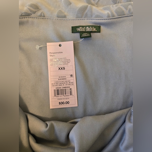 NWT Wild Fable floral Icey Blue Mini Dress XXS - Picture 2 of 4